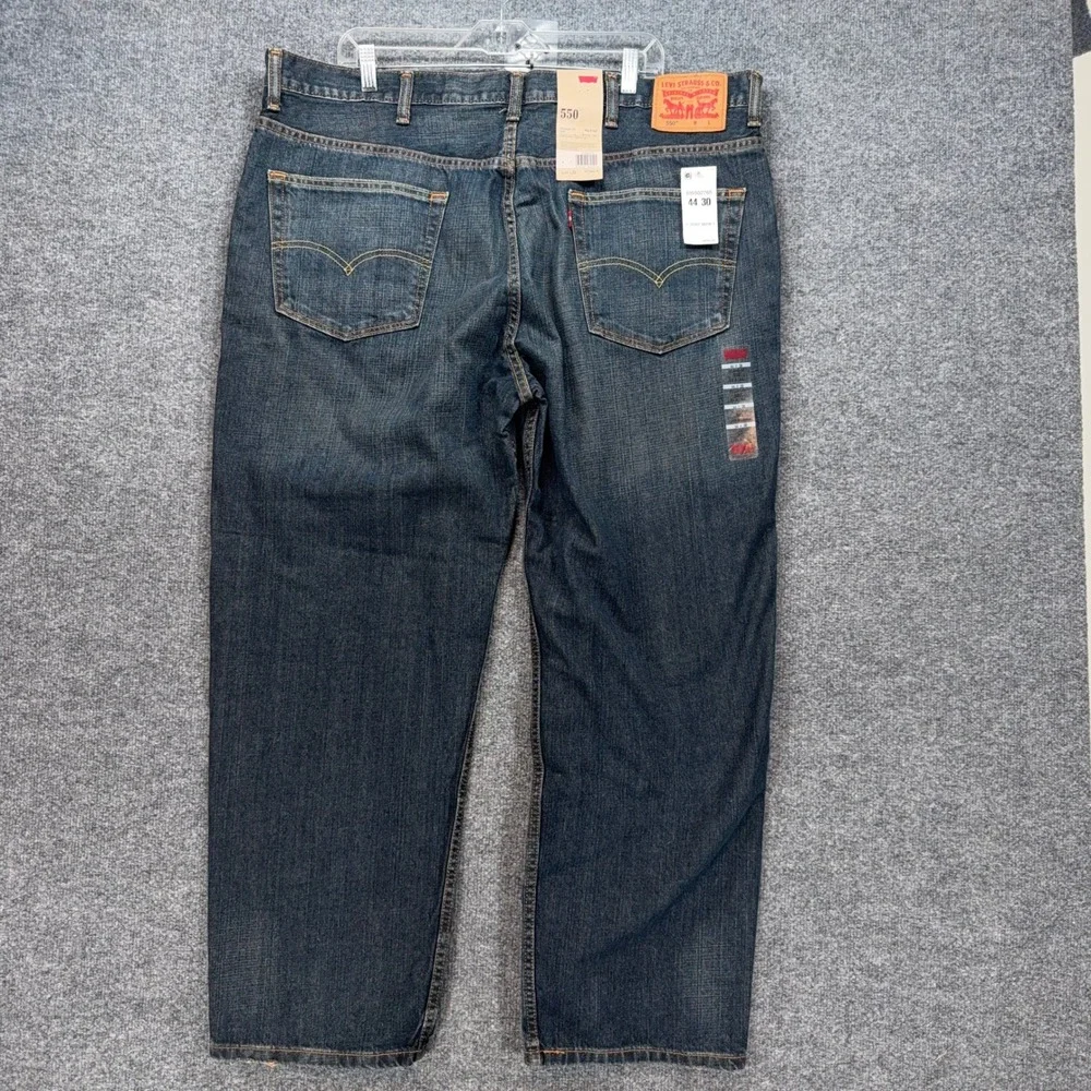 Levis 550 Jeans Mens 44x30 Blue Relaxed Fit Taper Leg Denim Pant Big & Tall NEW